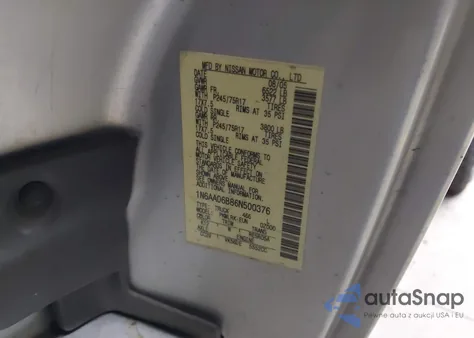 2006 Nissan Titan Xe из США, поврежденный, VIN 1N6AA06B86N500376